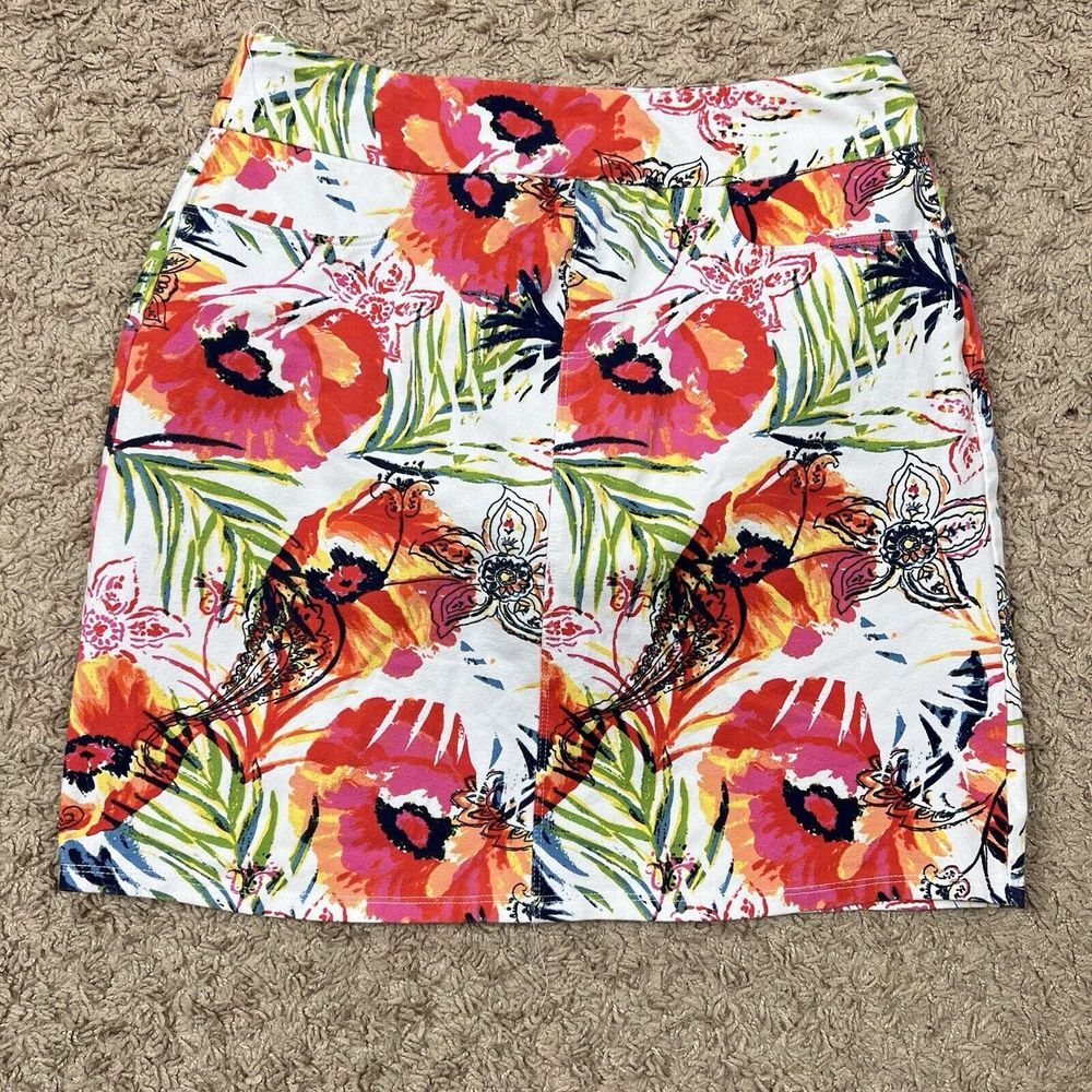 Soft Surroundings Skirt Skort Size XS Floral Pink‎ Pockets Stretch